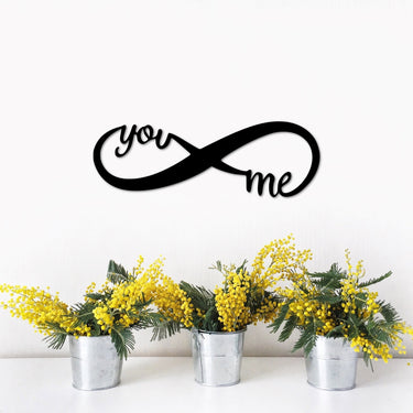 You and Me Infinity Sign | Metal Infinity Forever Love Decor | You and Me Word Art | Wedding Anniversary Gift | Infinity Symbol Love Sign